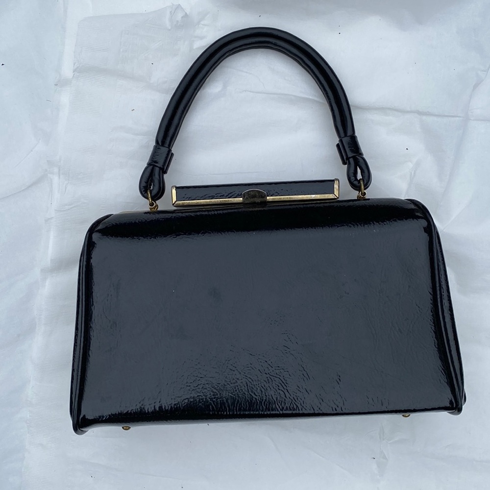Black patent leather purse